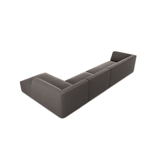 Cosmopolitan Design - Modulaire hoekbank rechts Siena 5-zits, flueel donkergrijs - 180x366x69cm