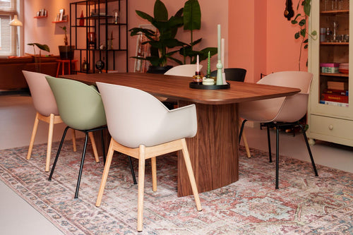 MaximaVida eetkamerstoel Cuyp XXL taupe  eiken stoelpoten- 2 stuks