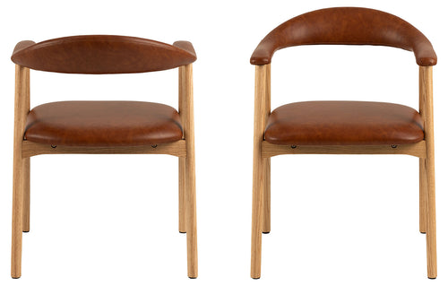 Rebellenclub Eetkamerstoel Joren - Set van 2 - Bruin Leatherlook