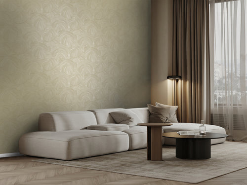 Origin Wallcoverings behang tropische bladeren zand beige - 53 cm x 10.05 m - 348025 - vtwonen shop