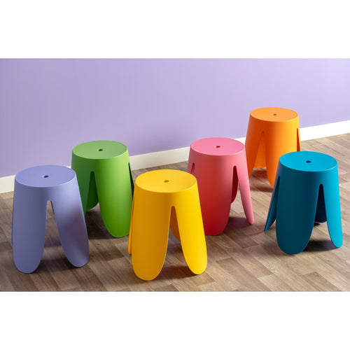 Leitmotiv poef Stool Ravish - blauw - Ø43cm - vtwonen shop