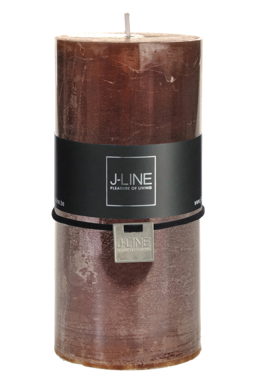 J-Line cilinderkaars - bruin -  large - 52U - 6 stuks - vtwonen shop