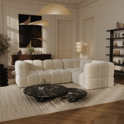 Sia Home - Modulaire hoekbank (rechts) NUBI - getextureerd fluweel  256cm