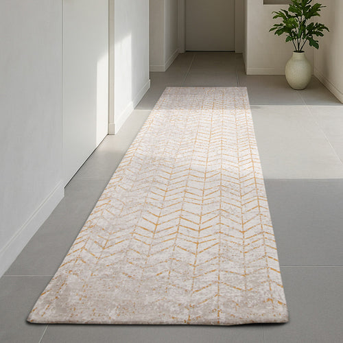 Louis De Poortere vloerkleed Central Yellow - beige - 80x250cm - vtwonen shop