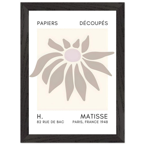 Artfulprints Poster met Lijst Matisse – Deep sea dance grey   - A4 21x29.7 cm - Grijs