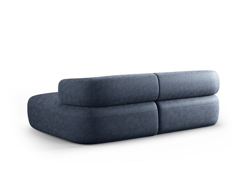 Micadoni rechter hoekbank Jenny 5-zits, chenille donkerblauw - 145x200x73cm