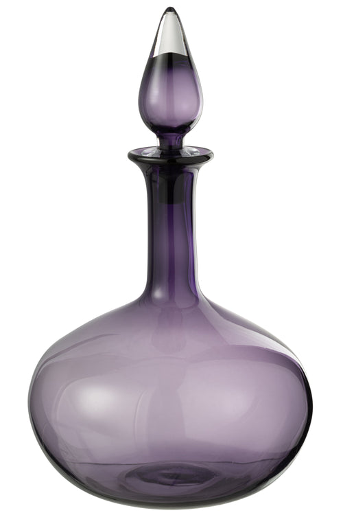 J-Line vaas + stop Fles - glas - paars - Ø 26.5 cm