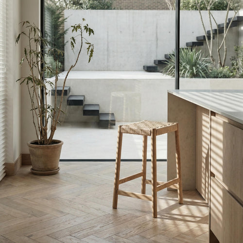 Furnhouse barkruk Ida - Natuurlijk eikenhout - Set van 4