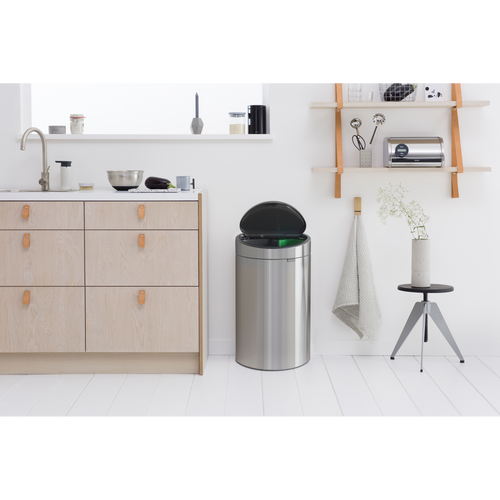 Brabantia Touch Bin New Recycle afvalemmer, 23/10 liter, kunststof binnenemmer - Matt Steel