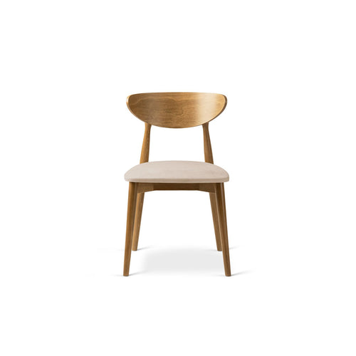 Set van 2 fluwelen stoelen Leon flueel beige amandel - 48x47.5x79cm