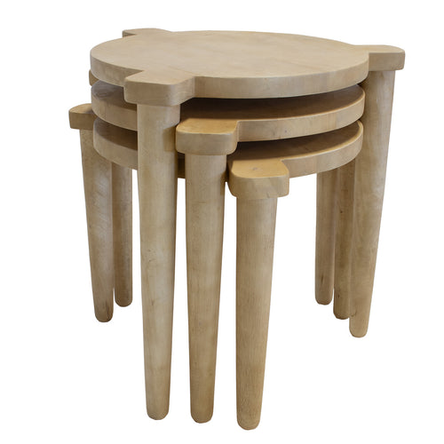 Giga Meubel Salontafel Jiska - Mangohout - Naturel - Set van 3 - vtwonen shop