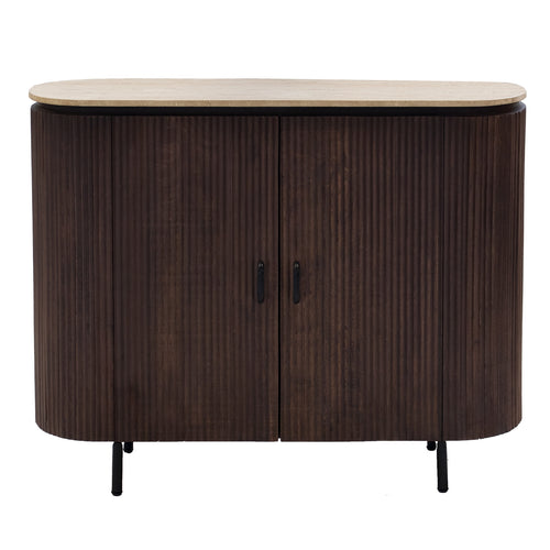 Giga Meubel Dressoir Amber - Travertin - Donkerbruin - 120cm - vtwonen shop