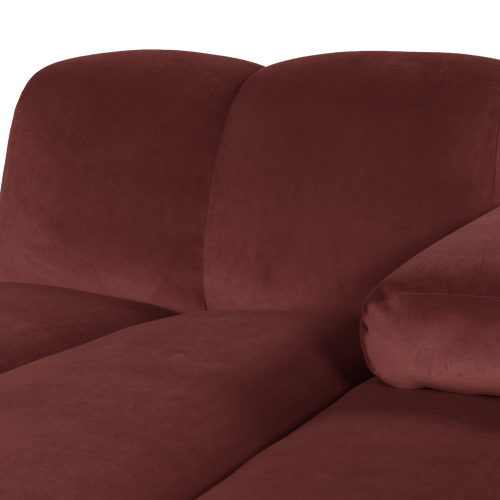WOOOD chaise longue bank rechts Mojo - Velvet - Kastanjebruin - 74x124x162
