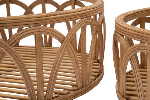 Mauro Ferretti opbergmand - set van 3 - Ø 50x16 - 40x14 - 30x12 cm - bruin