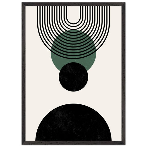 Artfulprints Poster met Lijst Boho wall art - Boho arches   - 50x70 cm - Zwart / Wit
