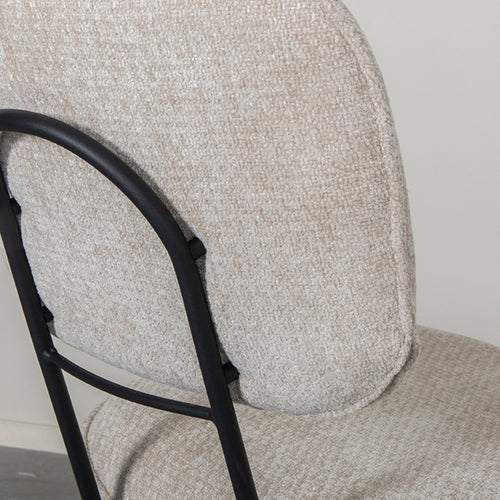 LABEL51 Eetkamerstoel Liva - Naturel Stof - Zithoogte 50cm - Set van 2 - vtwonen shop