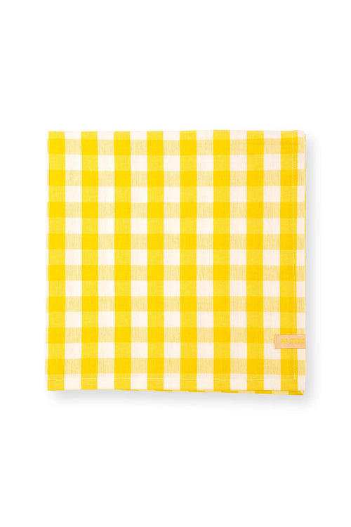 Pip Studio - Theedoeken Check - Geel - 65x65 cm - Set van 2