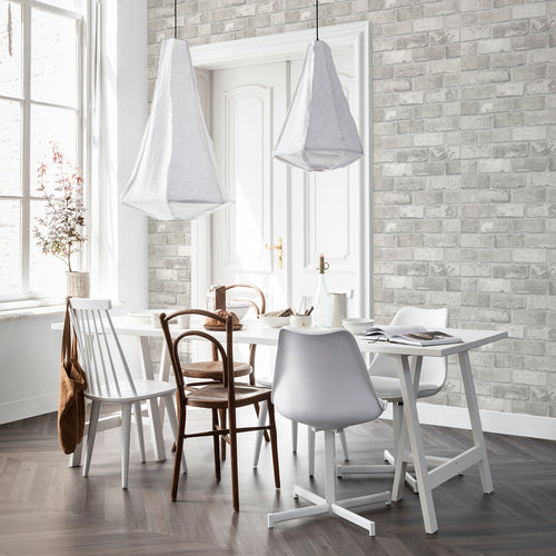 vtwonen Vliesbehang - Bricks Light Grey - Lichtgrijs - 10mx53cm - vtwonen shop