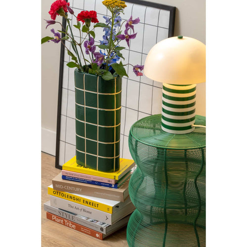 Leitmotiv bijzettafel Cuerda Onda - groen - Ø30cm
