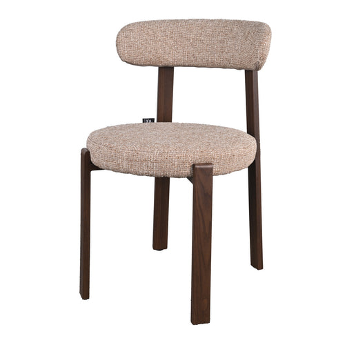 DÉJA Living Eetkamerstoel Lagan - Taupe/Walnoot Stof - Set van 2 - vtwonen shop