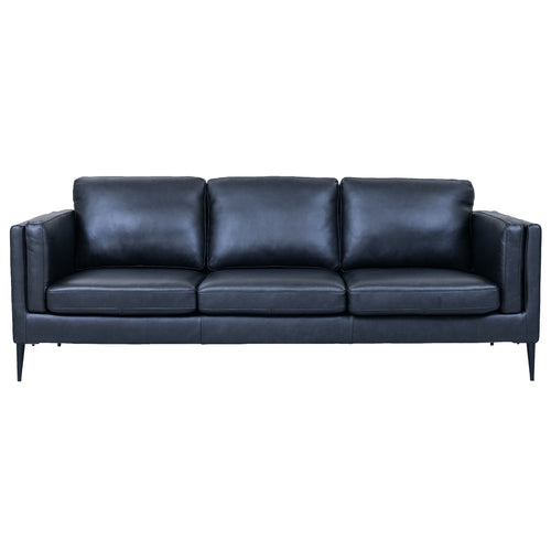 Furnhouse 3-zitsbank Valencia - Zwart - Leer - 88x220x83