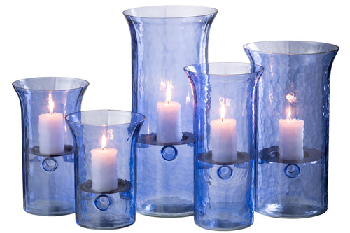 J-Line windlicht Tarifa Smal - glas - blauw - extra large