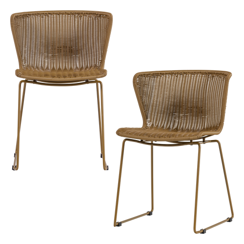WOOOD tuinstoelen Wings - Honinggeel - Kunststof - 78x55x54 - Set van 2