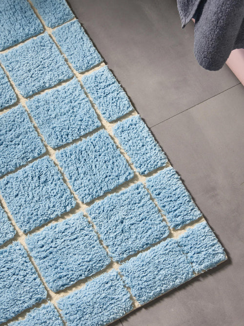 benuta badmat Noa - blauw/crème - 60x100 cm