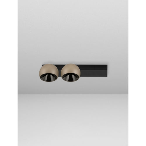 Nova Luce LUSA Dubbele plafondspot in champagne goud, zwart, Triac dimbaar, LED 21W 1540lm 3000K