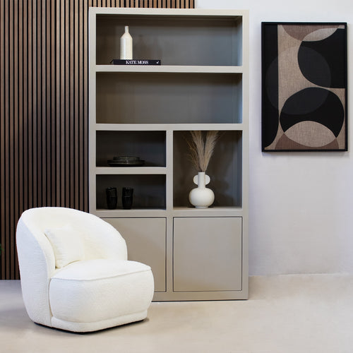 Giga Meubel Wandkast Xander - Hardhout/Hout - Beige - 120x45x220cm - vtwonen shop