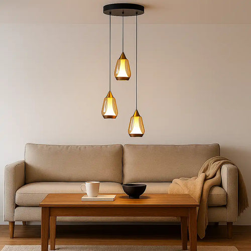 Highlight hanglamp Tromba - 3 lichts - 22  x 155   cm - amber zwart - vtwonen shop