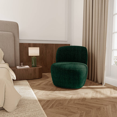 Premium Interiors - Draaistoel COMI - geweven fluweel smaragdgroen 65cm