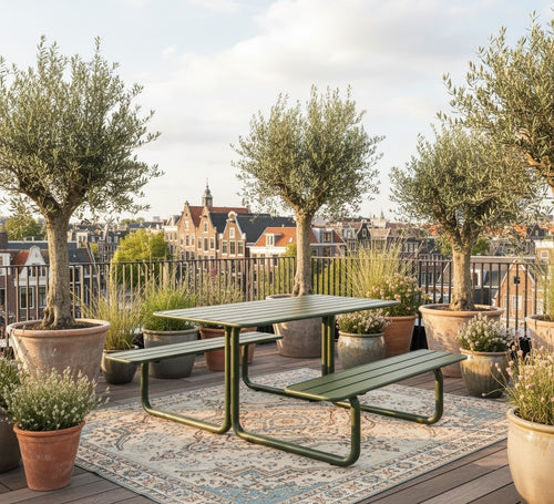 MaximaVida metalen picknicktafel Max olijfgroen - 150 cm - vtwonen shop