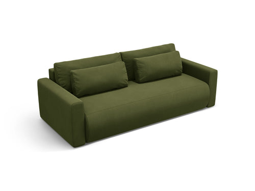 Cosmopolitan Design Slaapbank met opbergdoos Belfast 3-zits, flueel legergroen - 105x238x84cm