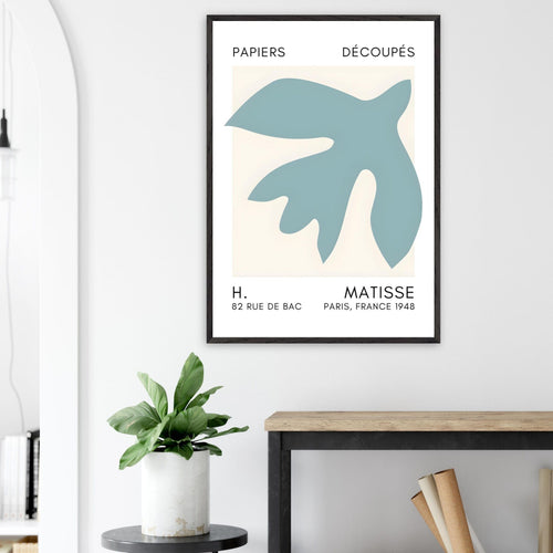 Artfulprints Poster Matisse – Floating forms turquoise   - 50x70 cm - Turquoise