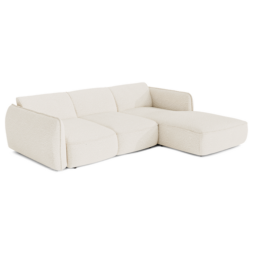 Sia Home - Rechte hoekbanken LIVIA - Bouclette stof - Crème - 274cm