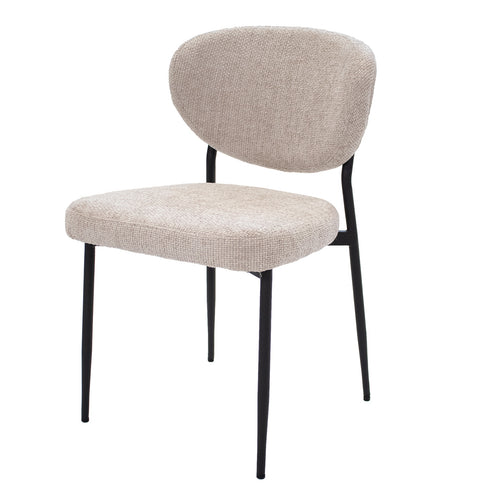 Giga Meubel Eetkamerstoel Vajèn - Stof - Beige - Set van 2