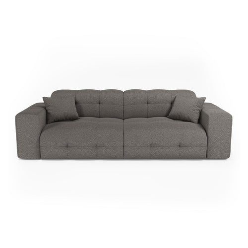Premium Interiors - Bank COCOON - bouclé-stof grafietgrijs 230cm
