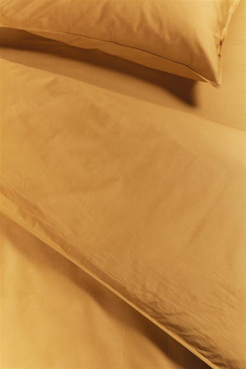 Ambiante Cotton Uni dekbedovertrek - Effen - Tweepersoons - 200x200/220 - Oker