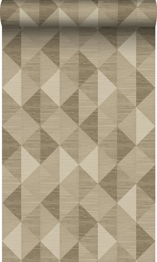 Origin Wallcoverings behang grasweefsel in grafisch 3D motief beige - 50 x 900 cm - 347884 - vtwonen shop