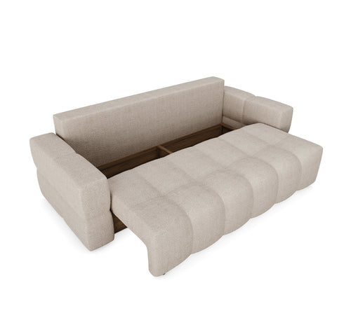 Sia Home - Rechte slaapbanken GABRIEL - Bouclette stof - Beige - 247cm - vtwonen shop