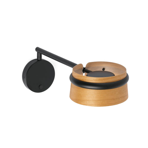 Faro Loop - LED Indoor Wandlamp Zwart, Hout
