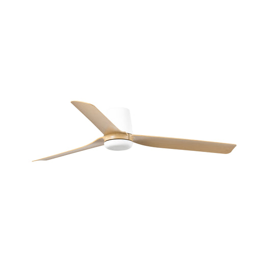 Faro PUNT Tub medium wit, licht hout DC-plafondventilator met 6 snelheden