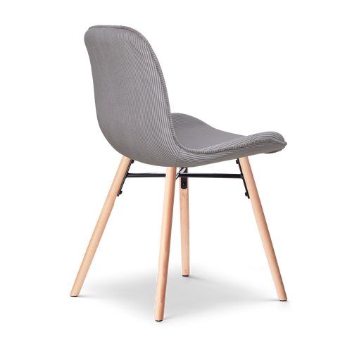 Nolon Nena-Fé Eetkamerstoelen Set van 2 - Ribstof Warm Grijs - Hout - vtwonen shop