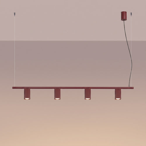 Sollux Lighting Kroonluchter RAYO 4 bordeaux - 122x6x208cm