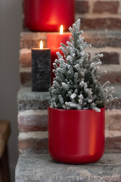 J-Line bloempot Gen - keramiek - rood - extra large - 2 stuks - Ø 20.5 cm - vtwonen shop