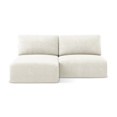 LaMiaSofa hoekbank links Ostia - chenille stof - wit - 210x149x79