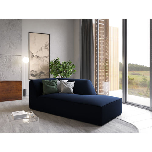 Cosmopolitan Design - Ligstoel rechts Siena flueel koningsblauw - 181x93x69cm