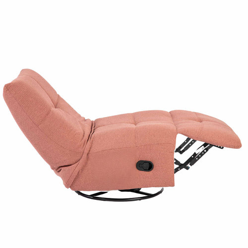 StarFurn Fauteuil Lazy - Roze Stof - Draaibaar & Relaxfunctie - vtwonen shop