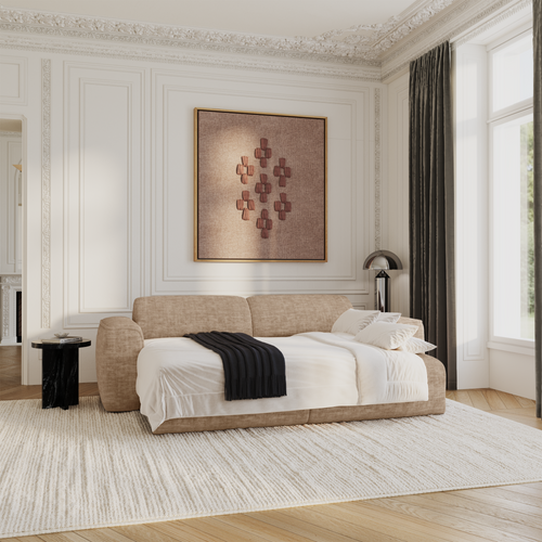 Sia Home - Rechte bank YUMA - Fluweel met structuur - Mol - 240cm - vtwonen shop